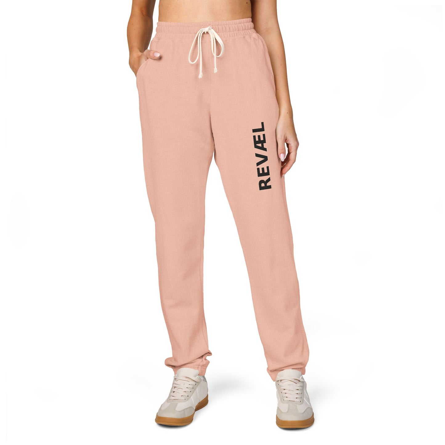 Comfortable Garment-Dyed Fleece Sweatpants with 'REVEL' Print, Unisex Lounge Wear, Perfect for Cozy Days, Gifts, Homewear, Relaxation