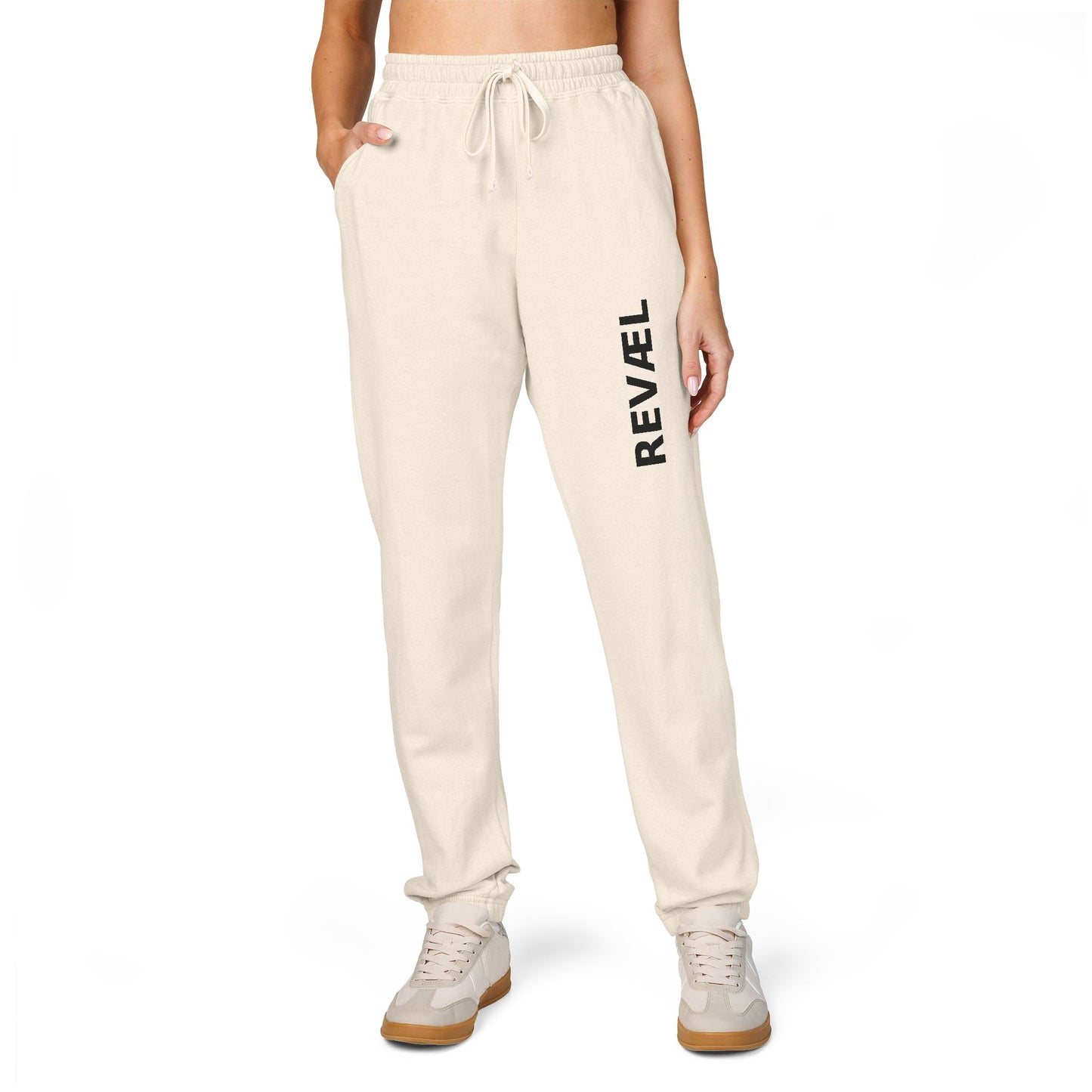 Comfortable Garment-Dyed Fleece Sweatpants with 'REVEL' Print, Unisex Lounge Wear, Perfect for Cozy Days, Gifts, Homewear, Relaxation