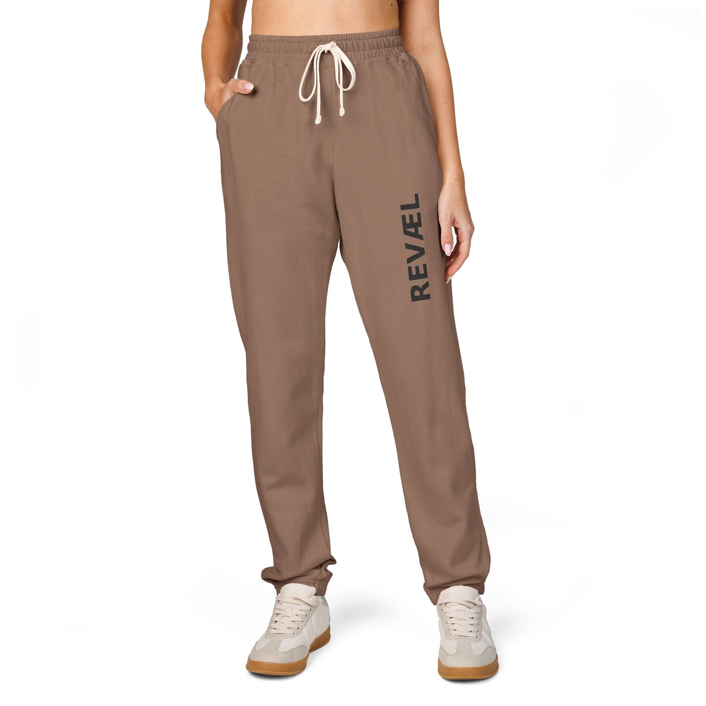 Comfortable Garment-Dyed Fleece Sweatpants with 'REVEL' Print, Unisex Lounge Wear, Perfect for Cozy Days, Gifts, Homewear, Relaxation